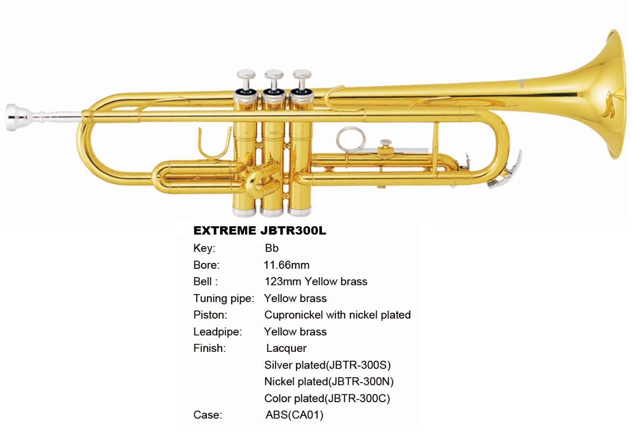 EXTREME JBTR-300L TROMBA SIb DA STUDIO LACCATA + BOCCHINO + CUSTODIA + ACCESSORI VARI 2