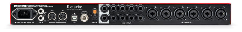 FOCUSRITE SCARLETT 18I20 INTERFACCIA AUDIO MIDI USB 2.0 CON 8 PREAMPLIFICATORI MICROFONICI ADAT SPDIF NUOVA GENERAZIONE 2
