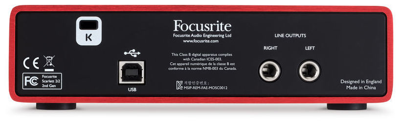 FOCUSRITE SCARLETT 2I2 INTERFACCIA AUDIO SCHEDA MIDI USB 2 IN 2 OUT PC MAC SECONDA GENERAZIONE 2