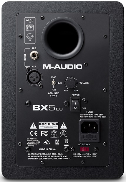 M-AUDIO BX5-D3 STUDIO MONITOR NEARFIELD BIAMPLIFICATO 100 WATT CON WOOFER KEVLAR 5 + TWEETER SETA 1 1