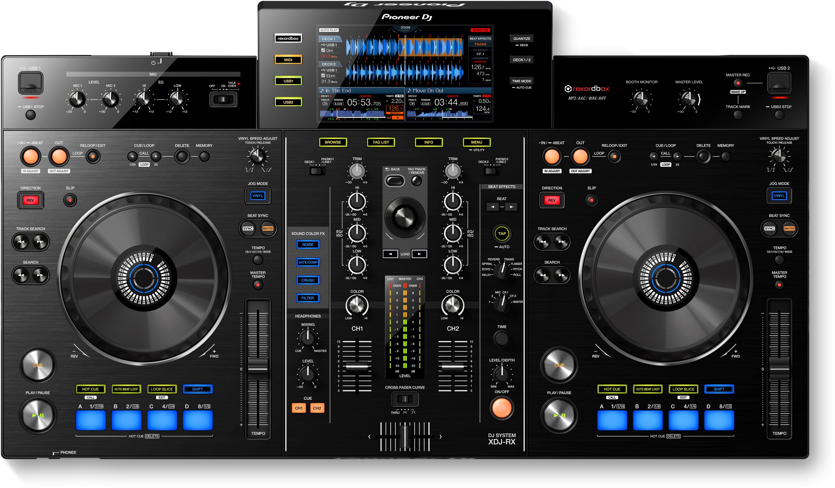 PIONEER XDJ RX DJ CONTROLLER DJ PER REKORDBOX SCHERMO 7 LCD 