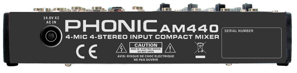 PHONIC AM440 MIXER COMPATTO 8 CANALI PHANTOM POWER 1