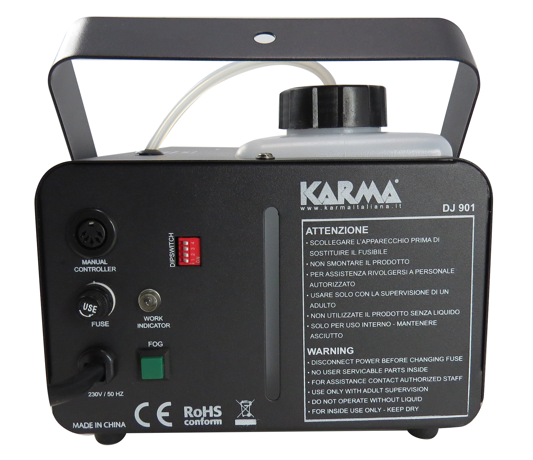 KARMA DJ 901 MACCHINA DEL FUMO 900W TELECOMANDO WIRELESS 1