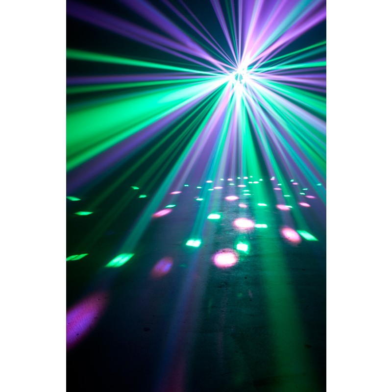 AMERICAN DJ STINGER II EFFETTU LUCE LED LASER 3 IN 1 MOONFLOWER + UV + LASER RED – GREEN 3