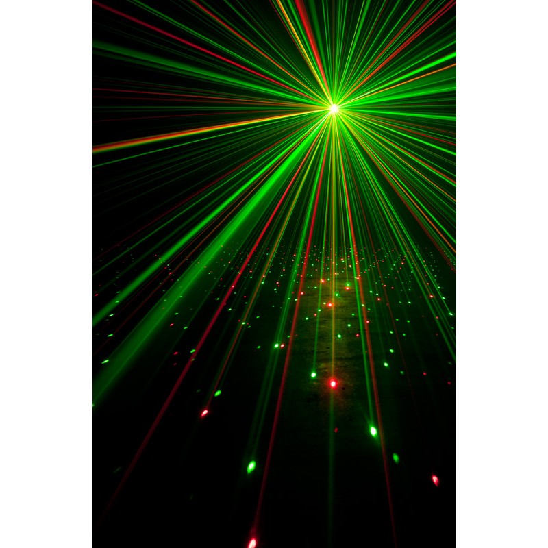 AMERICAN DJ STINGER II EFFETTU LUCE LED LASER 3 IN 1 MOONFLOWER + UV + LASER RED – GREEN 5