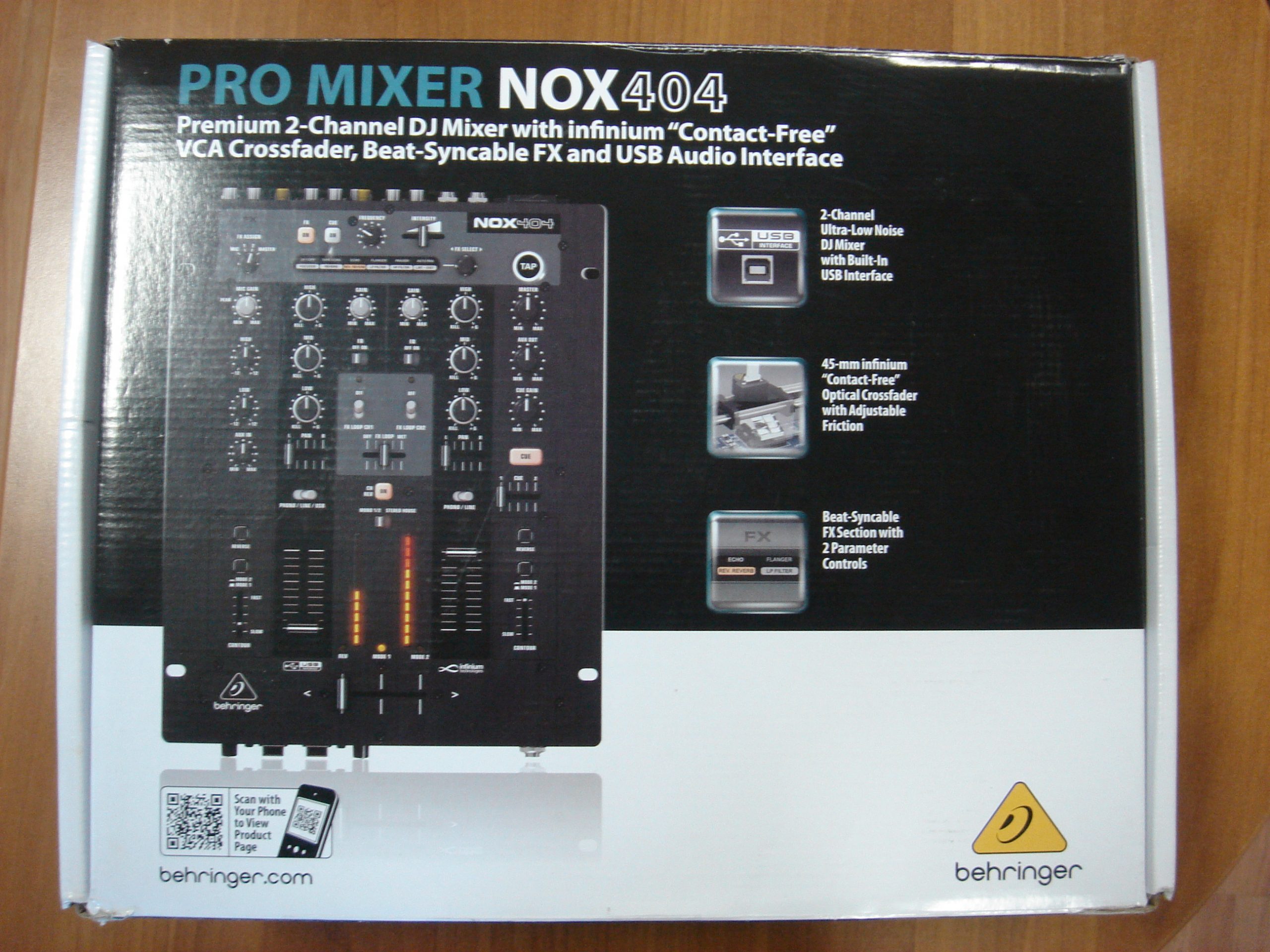 BEHRINGER NOX404 PRO MIXER 2 CANALI USB CROSSFADER OTTICI EFFETTI BEAT-SYNC USATO 3