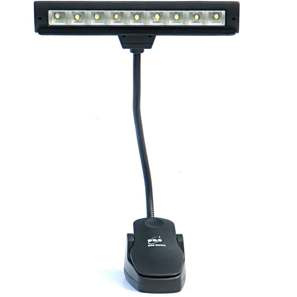 ENO EL-03 LAMPADA DA LEGGIO 9 LED + 3 BATTERIE + CAVO USB + ADATTATORE RETE CLAMP A PINZA COLORE NERO PER LEGGII ACCESSORI INCLUSI 2
