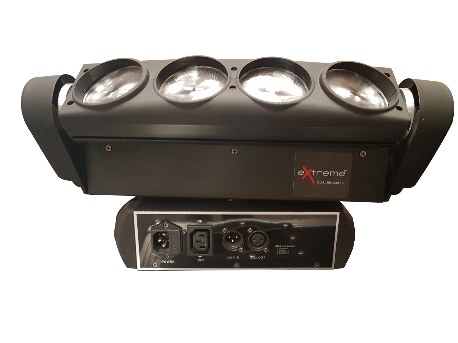 EXTREME DUALBEAM 812C BUNDLE COPPIA 2 TESTA MOBILE DOPPIO BEAM 8 LED CREE X 12W RGBW 4 IN 1 CONTROLLO DMX 1137 + CASE IN OMAGGIO_3