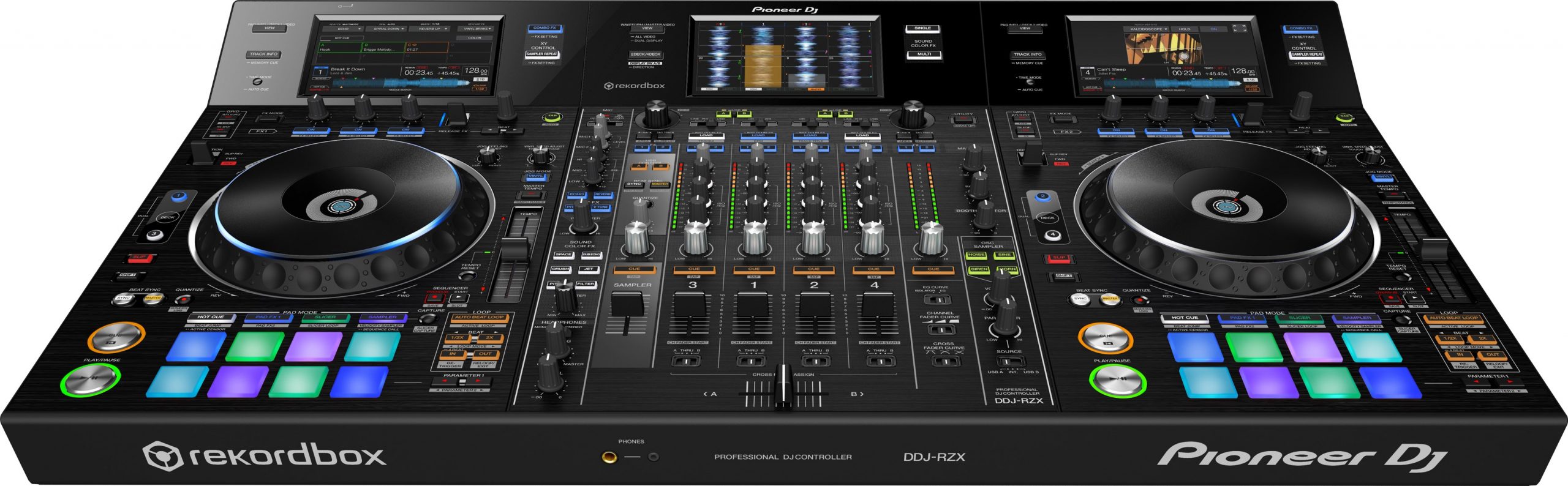 PIONEER DDJ-RZX CONSOLLE DJ 4 CANALI REKORDBOX DJ E REKORDBOX VIDEO USB SCHERMI 7 2