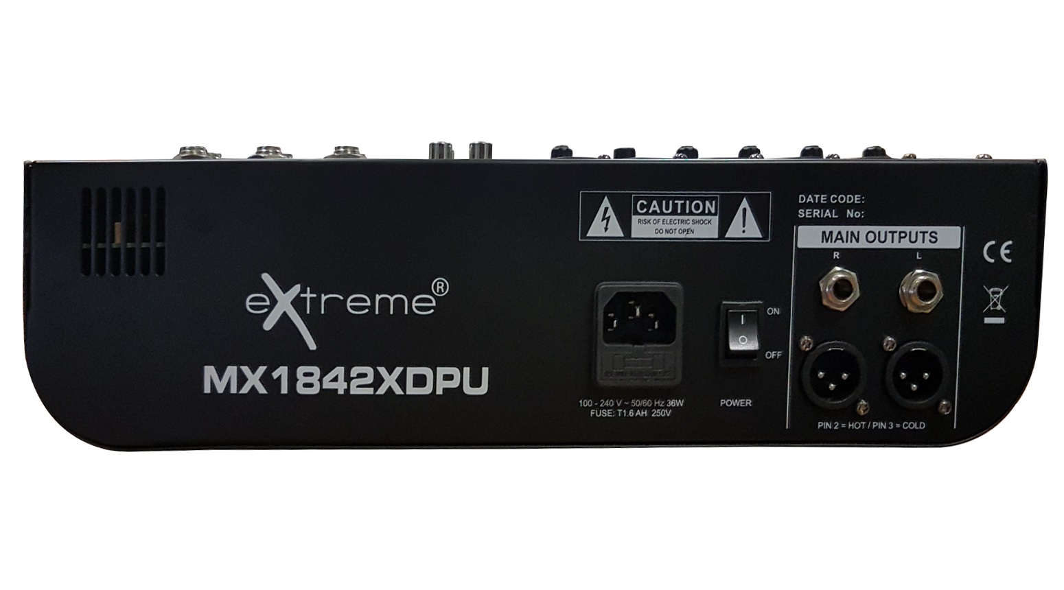 EXTREME MX1842XD MIXER 10 CANALI PER LIVE PHANTOM POWER +48V OUT XLR + EFFETTI + PLAYER MP3 USB 5