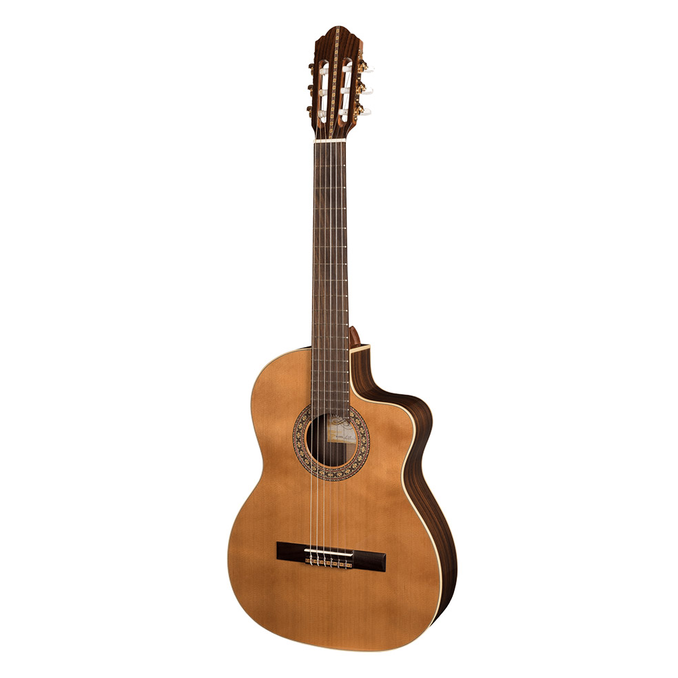 HORA CHITARRA CLASSICA 4-4 SM45 MADE IN EUROPE TOP CEDRO MASSELLO FONDO-FASCE PALISSANDRO ROSETTA INTARSIATA SPALLA MANCANTE MANICO MOGANO TASTIERA PALISSANDRO SCALA 650MM 4