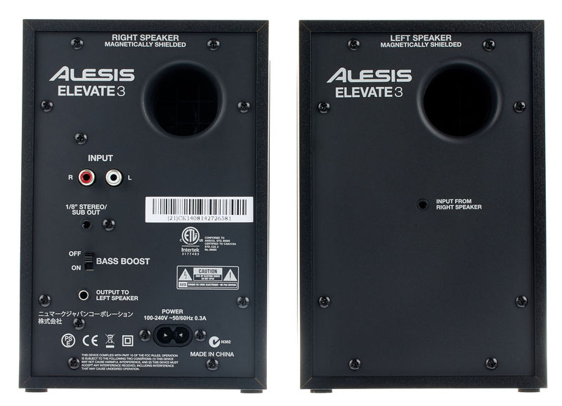 ALESIS ELEVATE 3 COPPIA MONTOR DA STUDIO BIAMPLIFICATI 2 VIE 60W WOOFER 3 1