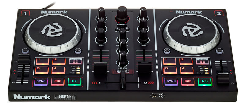 NUMARK PARTY MIX CONTROLLER MIDI USB PER DJ + 3 LED RGB EFFETTO LUCE 2