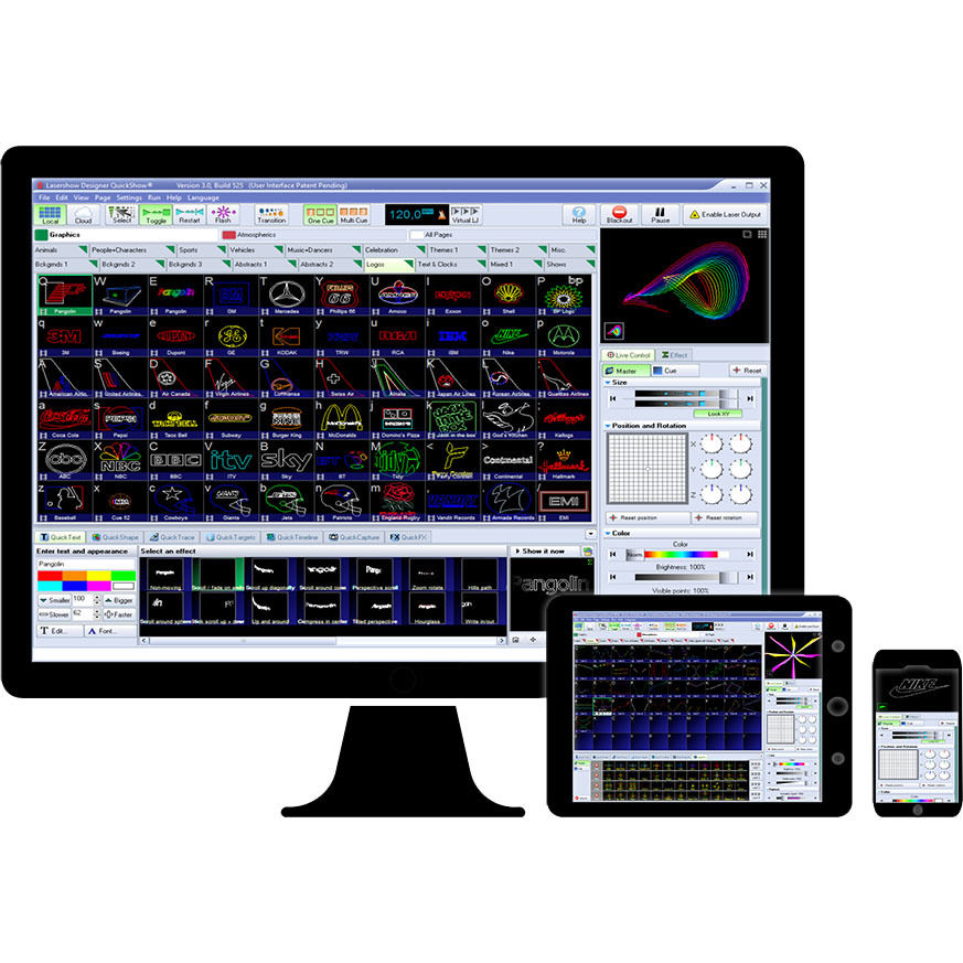 PANGOLIN LASER FLASHBACK FB4 DMX BOX PANGOLIN QUICKSHOW 3.0 QS SOFTWARE PROFESSIONALE CONTROLLO LASER + SUPPORTO DMX 512_3