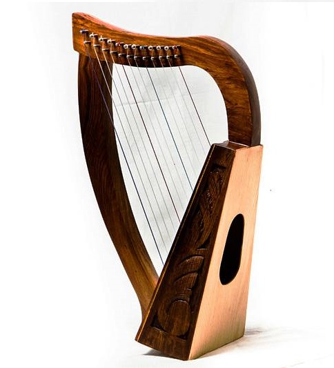 EXTREME BAY HARP ARPA CELTICA 12 CORDE 55CM + CHIAVE ACCORDATURA + SET CORDE DI RICAMBIO 1