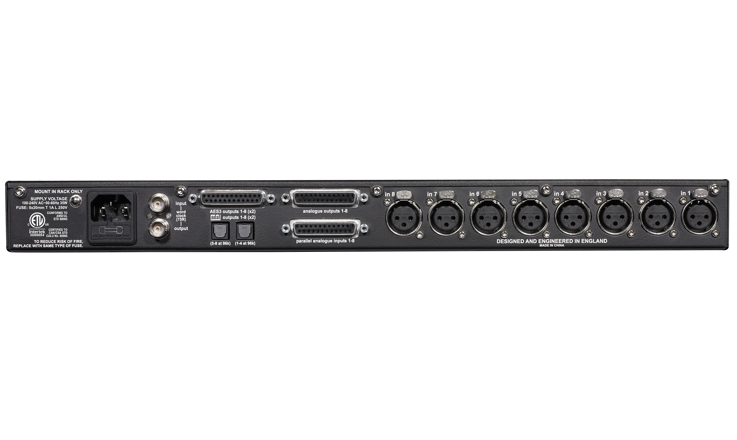 MIDAS XL48 PREAMPLIFICATORE MICROFONICO 8 IN ANALOGICI + 8 OUT PARALLELE +2 OUT DIGITALI + WORD CLOCK IN OUT + CAVO AES – 8 XLR 1