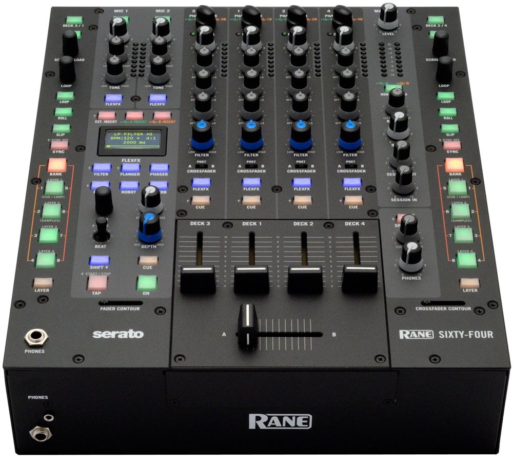 RANE 64 SIXTY-FOUR MIXER DJ 4 DECK 22 CANALI 2 USB EFFETTI SCHEDA AUDIO SERATO 1