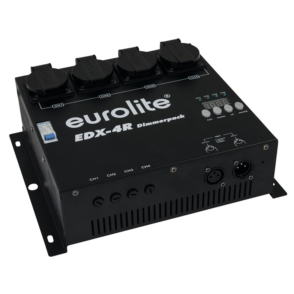 EUROLITE EDX-4R DIMMER PACK DMX 4 CANALI 3680 WATT 16A + 4 PRESE SCHUKO 1