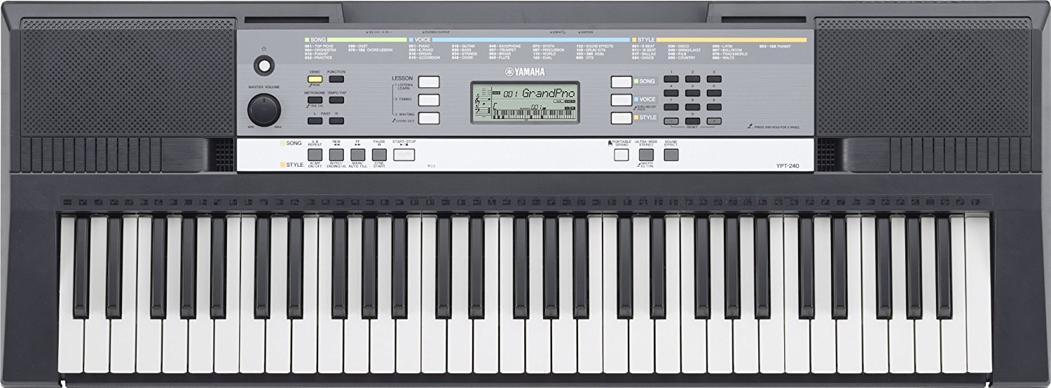 YAMAHA YPT240 TASTIERA 61 TASTI DINAMICA + LEGGIO + ALIMENTATORE 0