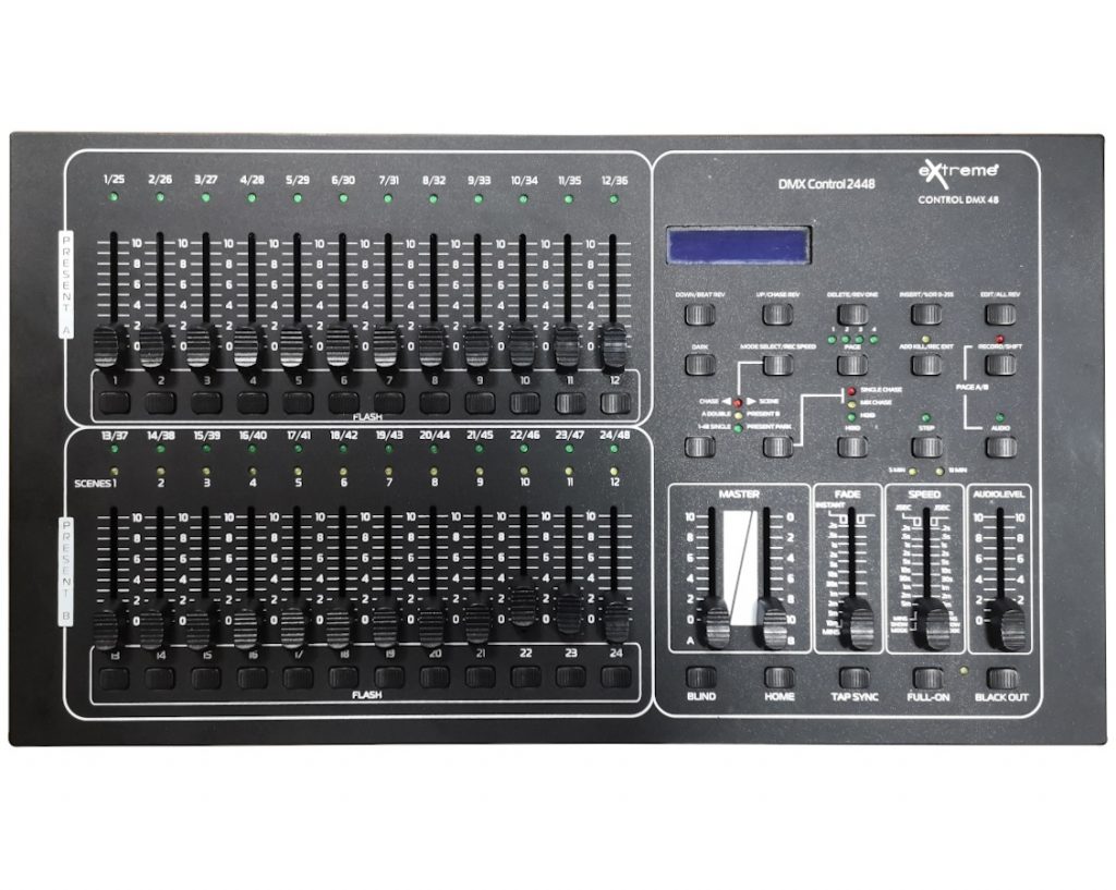 EXTREME CONTROL DMX 48 CENTRALINA REGIA MIXER LUCI DMX512 96 SCENE