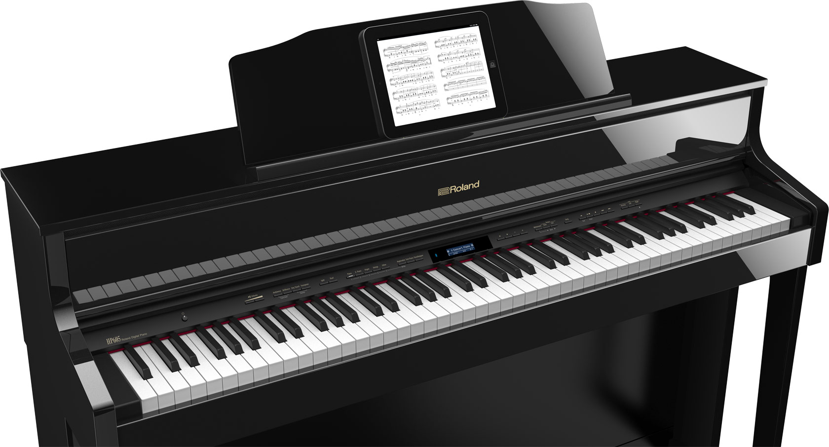 ROLAND HP605 CB CONTEMPORARY BLACK PIANOFORTE DIGITALE VERTICALE 88 TASTI BLACK 4