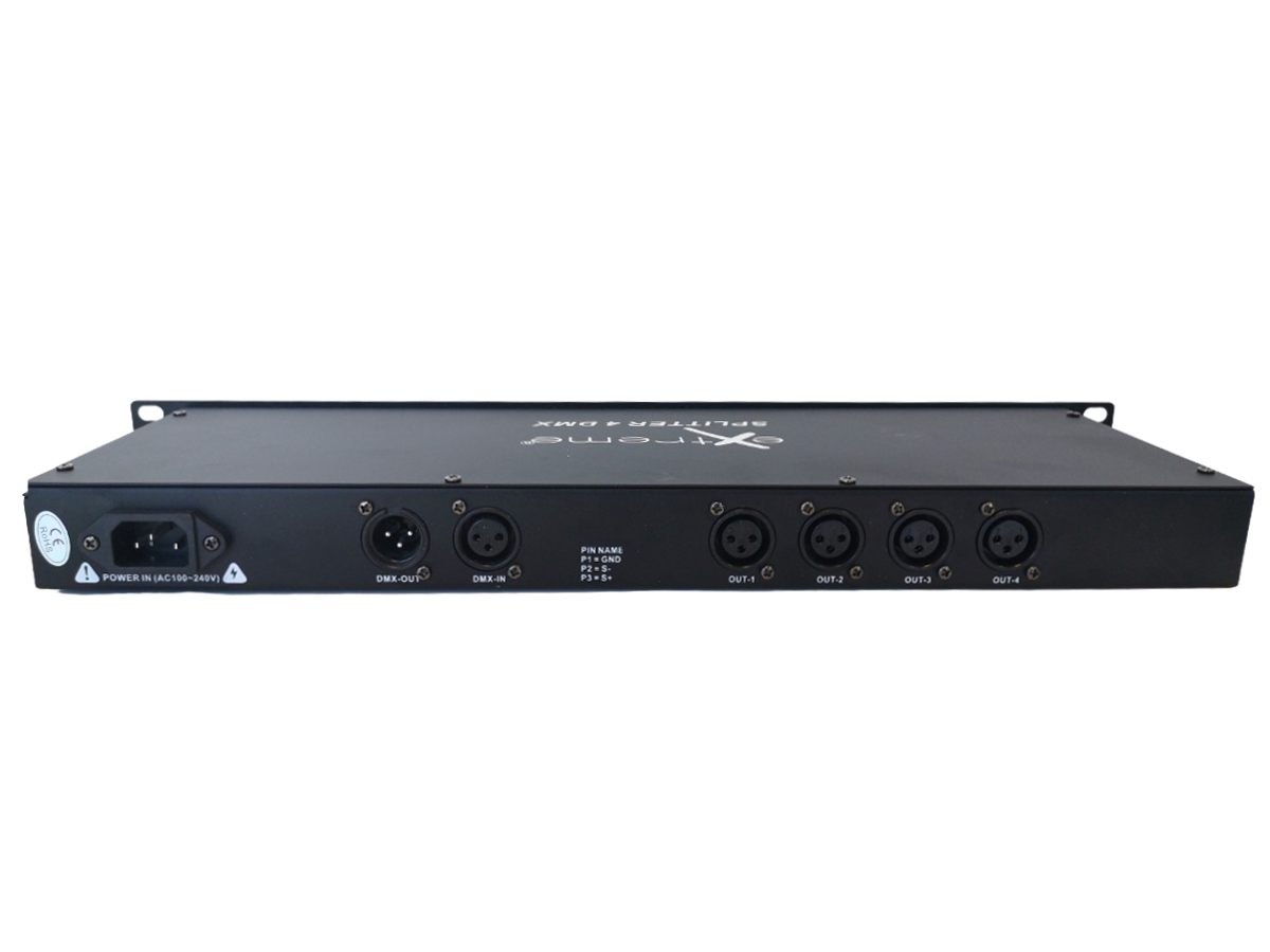 EXTREME SPLITTER 4 DMX SPLITTER DMX 4 CANALI 1 IN + 1 USCITA THRU 1