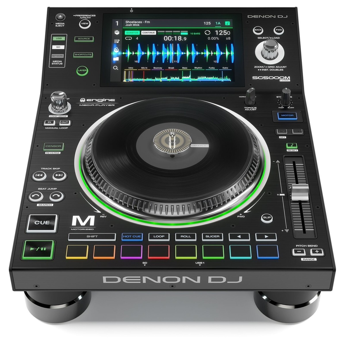 DENON DJ DC5000M PRIME LETTORE MEDIA PLAYER CON JOG WHEEL MOTORIZZATA USB SD CON DISPLAY HD 7 MULTI-TOUCH 3