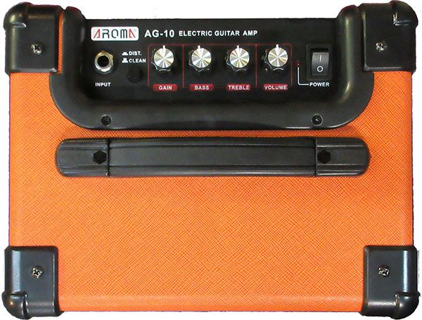 AROMA AG-10 AMPLIFICATORE CLEAN + OVERDRIVE 10 WATT 5 PER CHITARRA ELETTRICA ALIMENTAZIONE BATTERIA O ALIMENTATORE 1