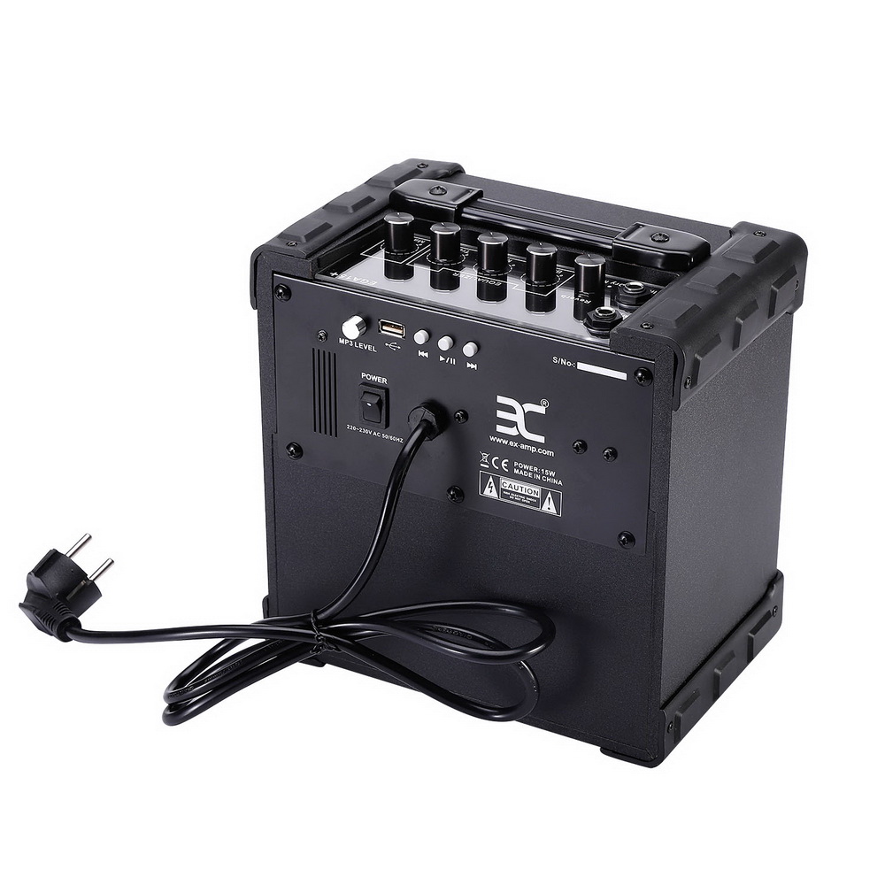 ENO EGA-15+ AMPLIFICATORE PER CHITARRA 15 WATT WOOFER 6,5 EQ 3 BANDE CON RIVERBERO E PLAYER MP3 USB 2