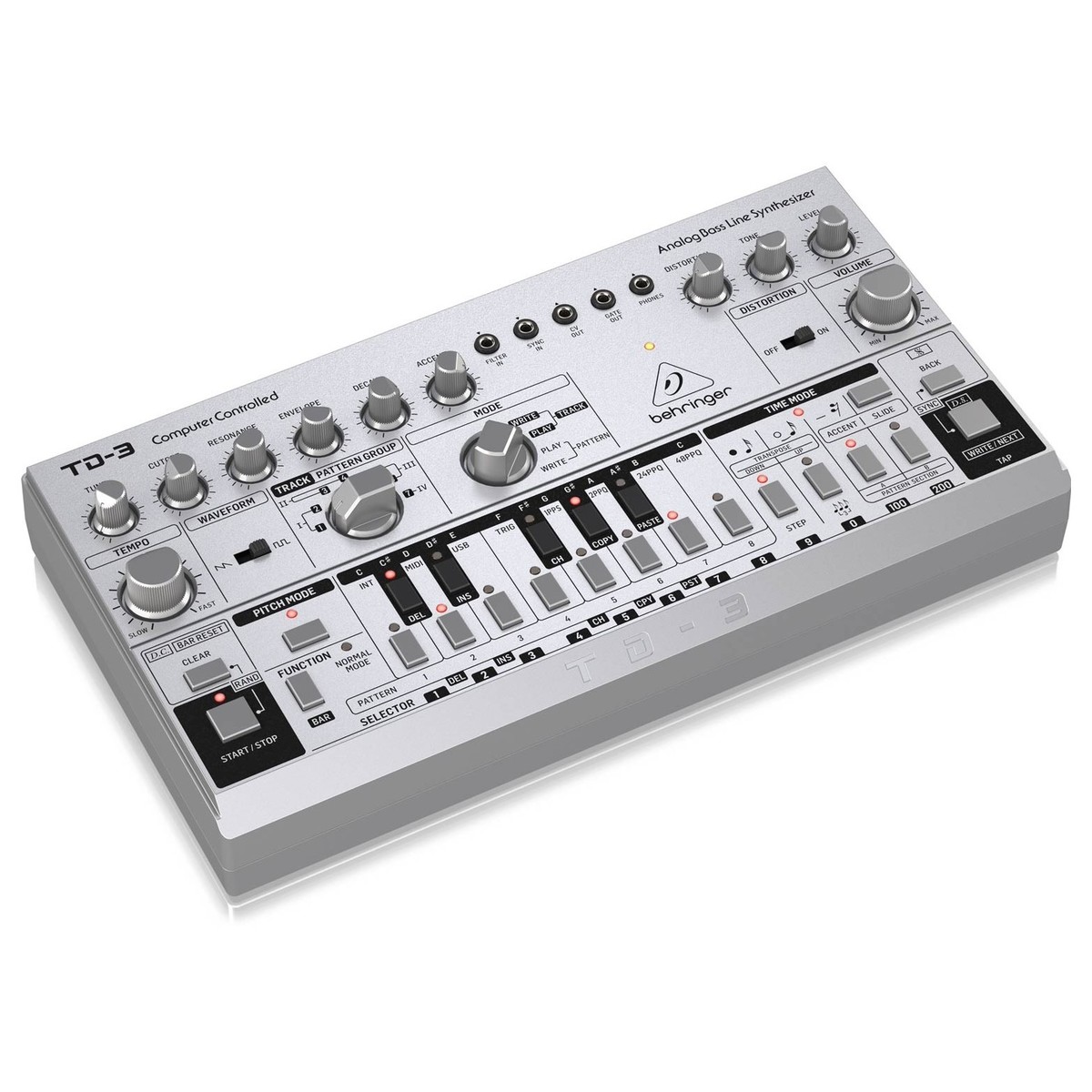 BEHRINGER TD-3 SR SILVER SINTETIZZATORE ANALOGICO DI BASSI CON STEP SEQUENCER, ARPEGGIATORE E FILTRO RISONANTE 2