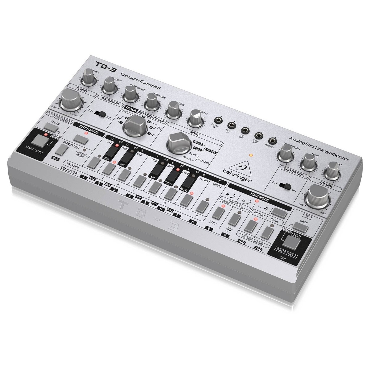 BEHRINGER TD-3 SR SILVER SINTETIZZATORE ANALOGICO DI BASSI CON STEP SEQUENCER, ARPEGGIATORE E FILTRO RISONANTE 3