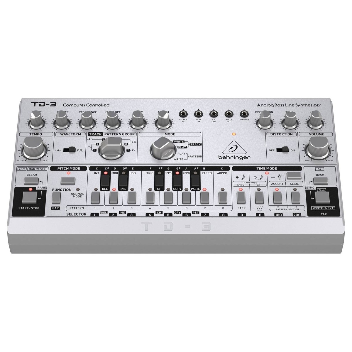 BEHRINGER TD-3 SR SILVER SINTETIZZATORE ANALOGICO DI BASSI CON STEP SEQUENCER, ARPEGGIATORE E FILTRO RISONANTE 4