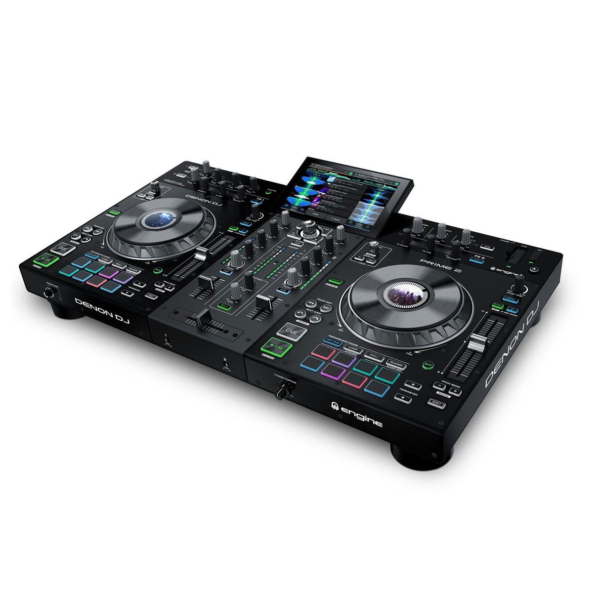 DENON DJ PRIME 2 CONSOLE CONTROLLER STANDALONE PER DJ 2 DECK CON TOUCH SCREEN 7 USB + SD CARD 3