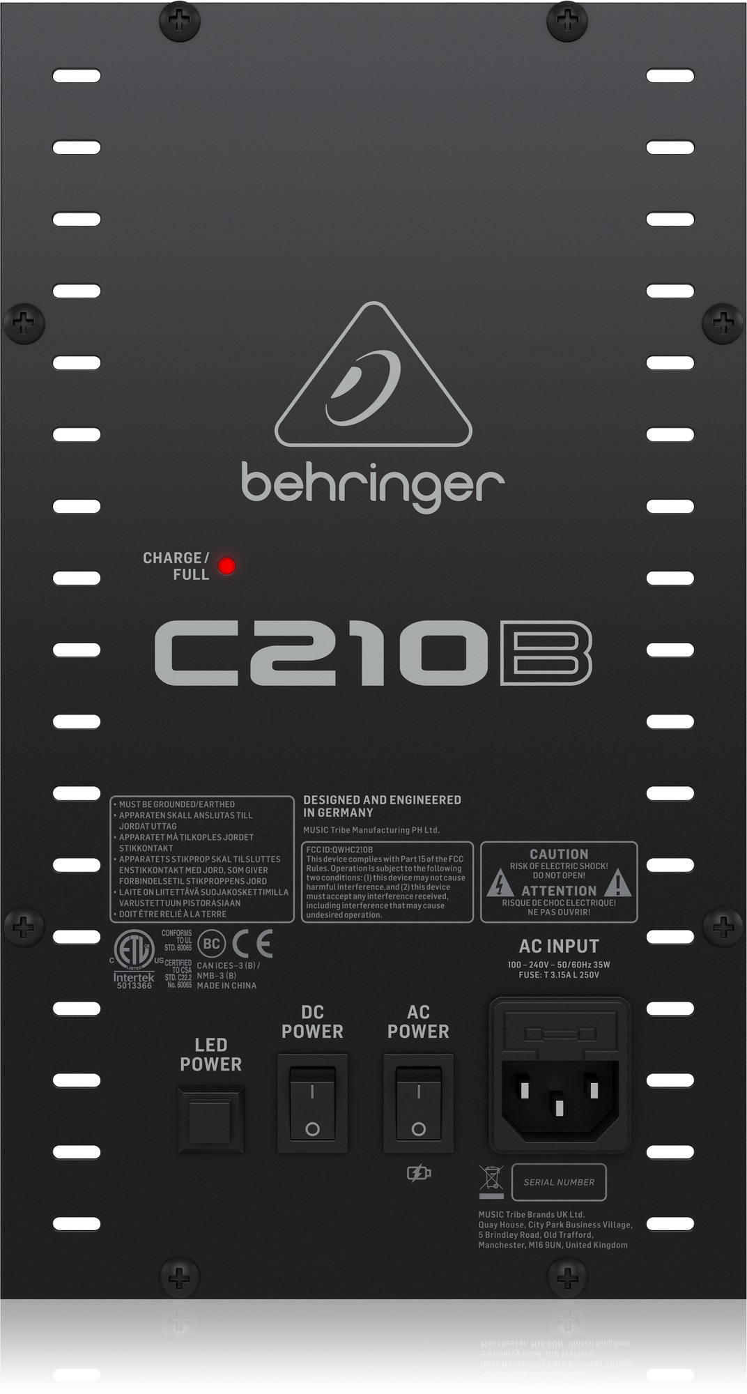 BEHRINGER C210B IMPIANTO COLONNA A BATTERIA LED-SHOW DSP TELECOMANDO SUBWOOFER-8 4 x 2.5 3CH BLUETOOTH MP3 USB SD MMC 160W 2