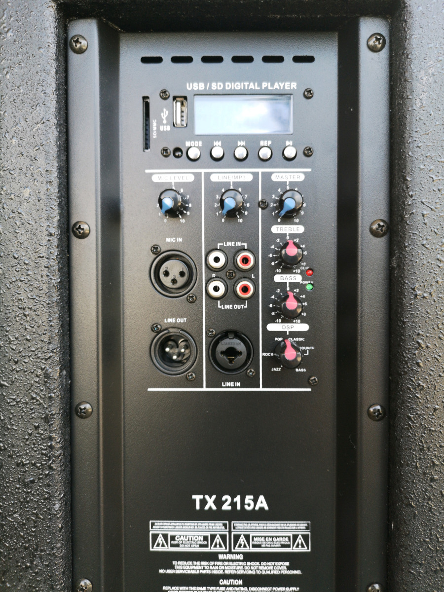 EXTREME TX215A CASSA ATTIVA 2 VIE 500 WATT CLASSE D WOOFER 15 + LETTORE USB SD MP3 BLUETOOTH + CHASSIS IN MULTISTRATO 3