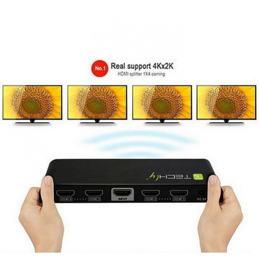 TECHLY SPLITTER HDMI 4K UHD 3D 4 VIE IN METALLO CON ALIMENTATORE 7