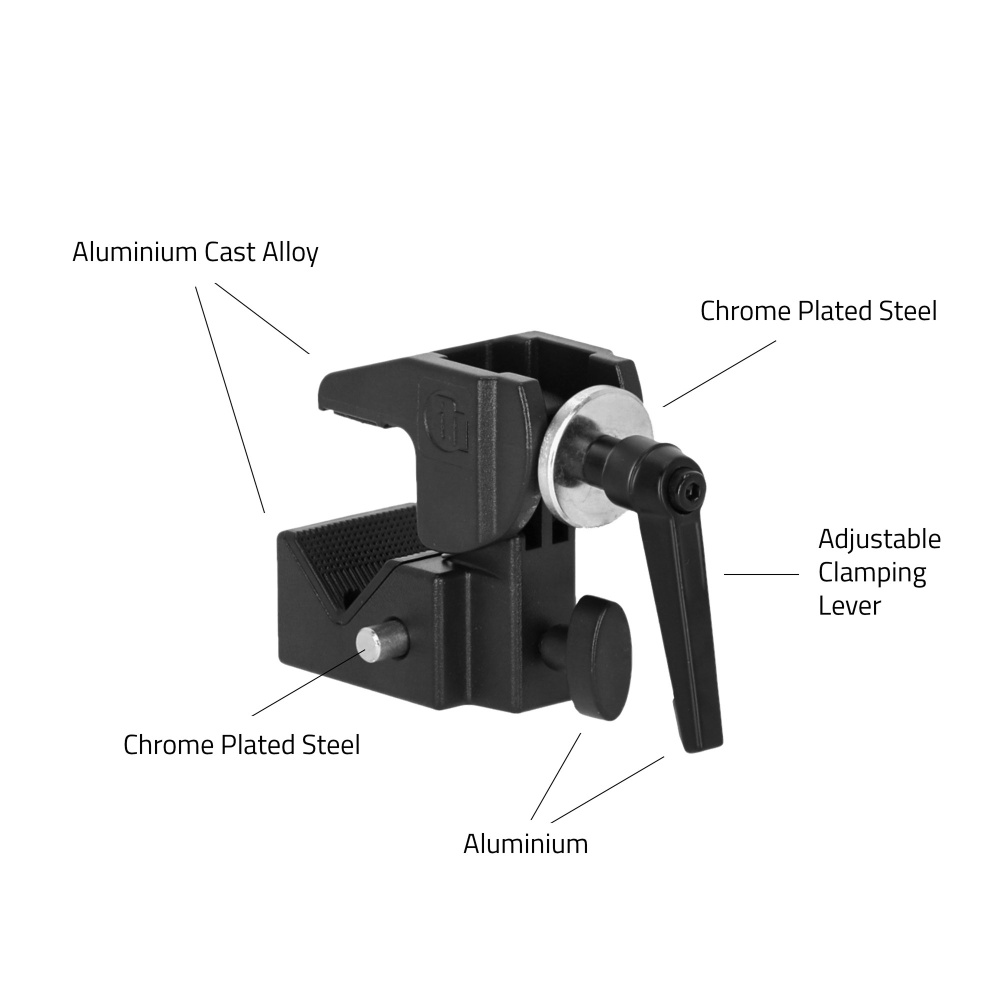 ADAM HALL SUPER CLAMP SET1 GANCIO CERTIFICATO TUV GERMANIA CARICO SOSTENIBILE 20,0 kg CON AGGANCIO RAPIDO 3