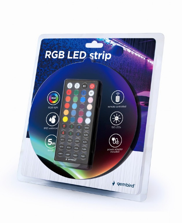 GEMBIRD LED-S-RGB500-01 STRISCIA LED RGB IP65 5 METRI + TELECOMANDO DI CONTROLLO 5