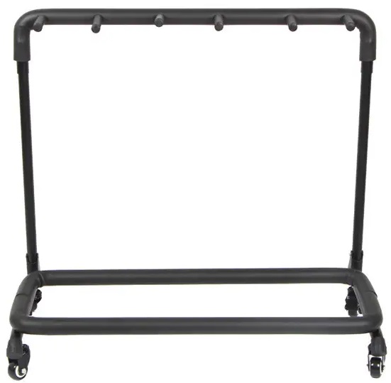 EXTREME GS5-PROW SUPPORTO UNIVERSALE A RASTRELLIERA CON RUOTE PER 5 CHITARRE O BASSI COLORE NERO 1