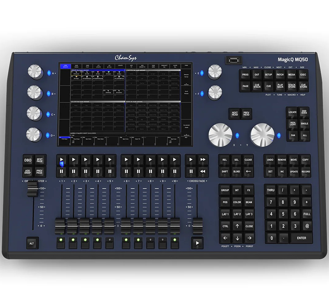 CHAMSYS MAGICQ MQ50 CONSOLE CENTRALINA LUCI COMPATTA 6 UNIVERSI DMX 4 USCITE DIRETTE DMX 512 1 PLAYBACK FADERS 4