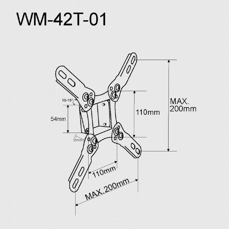 GEMBIRD WM-42T-01 SUPPORTO A MURO REGOLABILE IN INCLINAZIONE PER TV DA 13 A 42 1