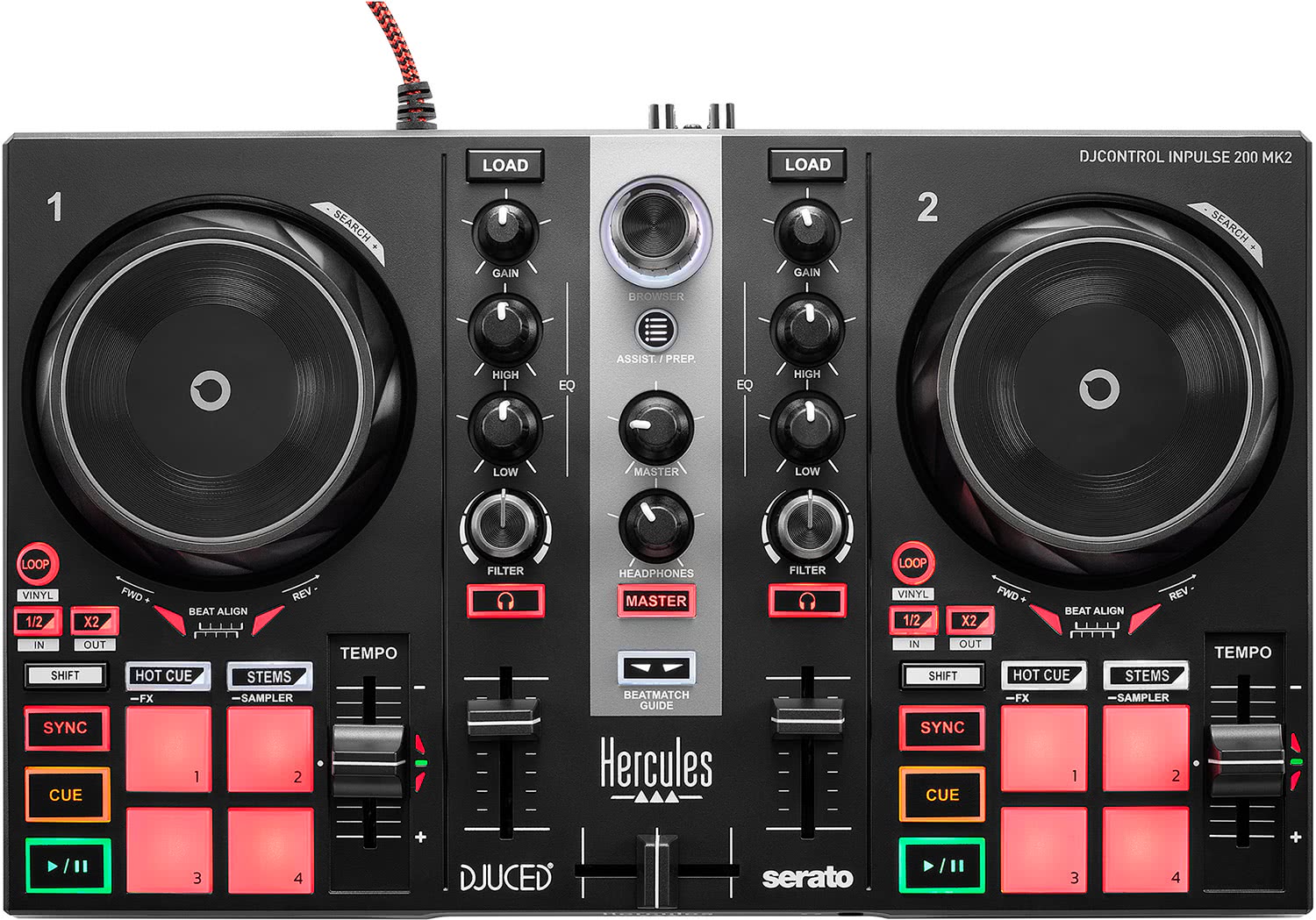 HERCULES DJ LEARNING KIT MK2 BUNDLE PER DJ CON CONTROLLER MONITOR E CUFFIE 2