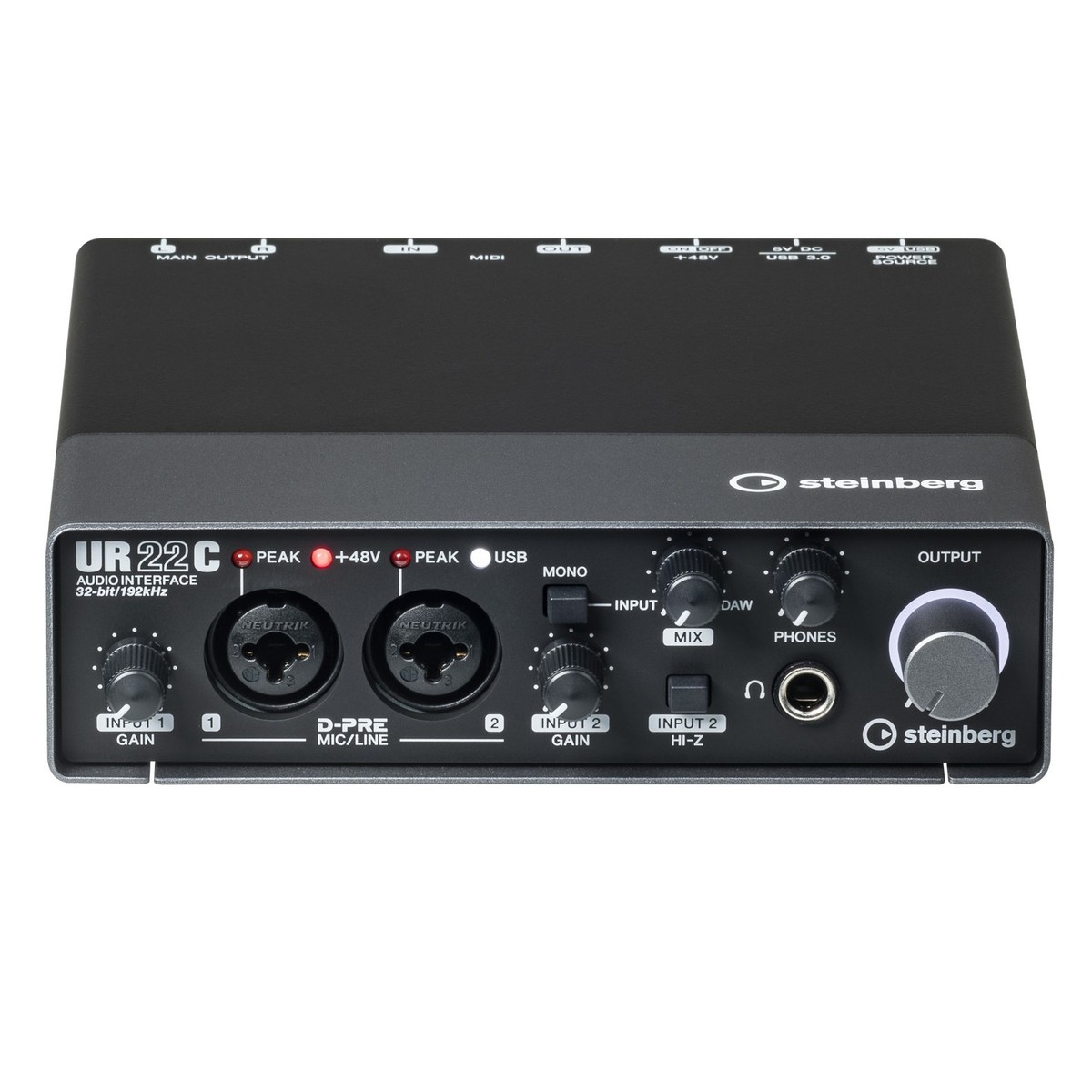 STEINBERG UR22C INTERFACCIA AUDIO USB 3.0 MIDI 2 CANALI CON D-PRE 24BIT 192Khz 4