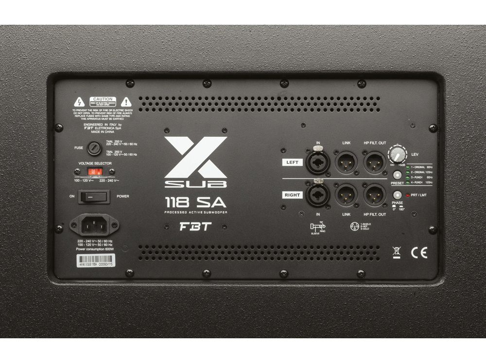 FBT X-SUB 118SA SUBWOOFER ATTIVO 18 1200 WATT 2