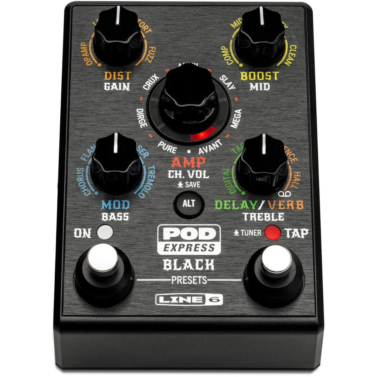 LINE6 POD EXPRESS BLACK PEDALE MULTI EFFETTO PER CHITARRA CON MODELLI AMPLIFICATORI HIGH GAIN 3