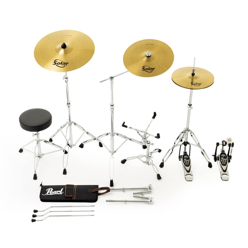 PEARL ROADSHOW PLUS 22 RS525SBCC31 BATTERIA ACUSTICA 5 PEZZI JET BLACK CON PIATTI SABIAN E SGABELLO 1