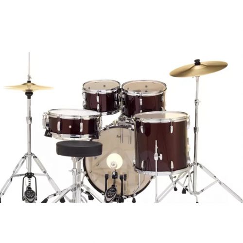 PEARL ROADSHOW RS505CC91 BATTERIA ACUSTICA 5 PEZZI RED WINE CON PIATTI SABIAN E SGABELLO 1