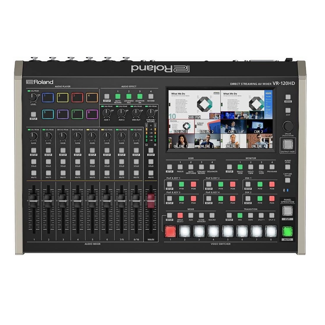 ROLAND VR-120HD MIXER AUDIO VIDEO SWITCHER STREAMING DIRETTO 12 CANALI 4