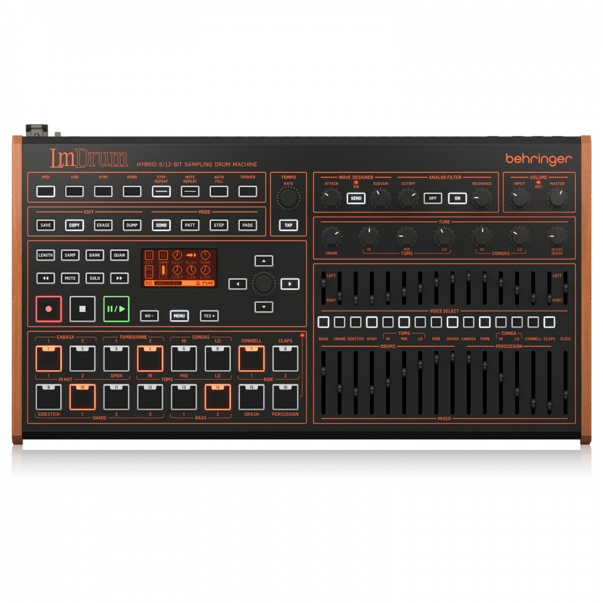 BEHRINGER LM DRUM 109 SUONI DRUM MACHINE REGISTRATORE SEQUENCER 64 STEP WAVE DESIGNER 4