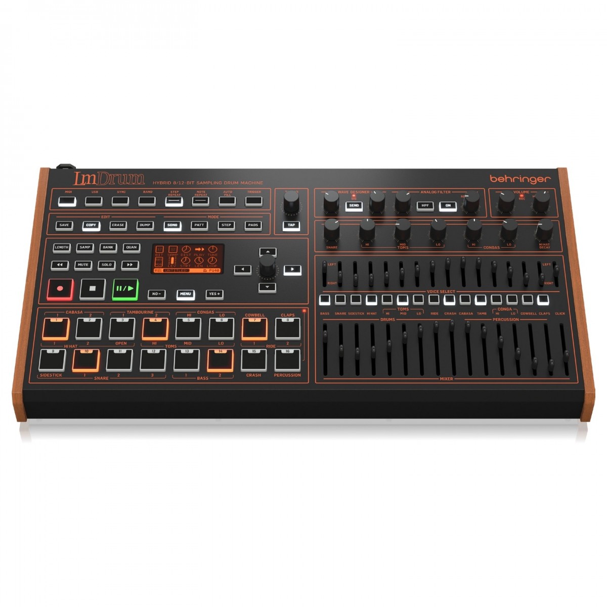 BEHRINGER LM DRUM 109 SUONI DRUM MACHINE REGISTRATORE SEQUENCER 64 STEP WAVE DESIGNER 5